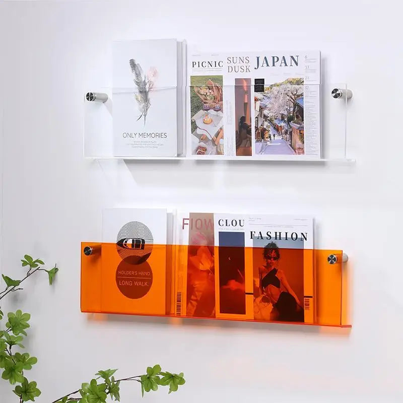 étagère murale flottante en acrylique porte-revues et organisateur de littérature - vue 6 sur 52