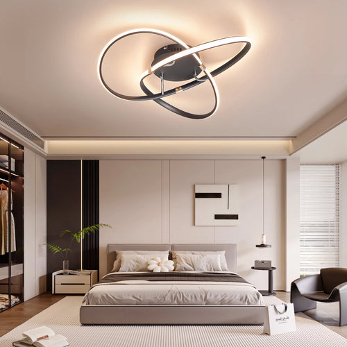 Plafond moderne à LEDs lumières pour salon chambre étude salle décoration LED plafonnier maison intelligente Alexa noir/Chrome/or