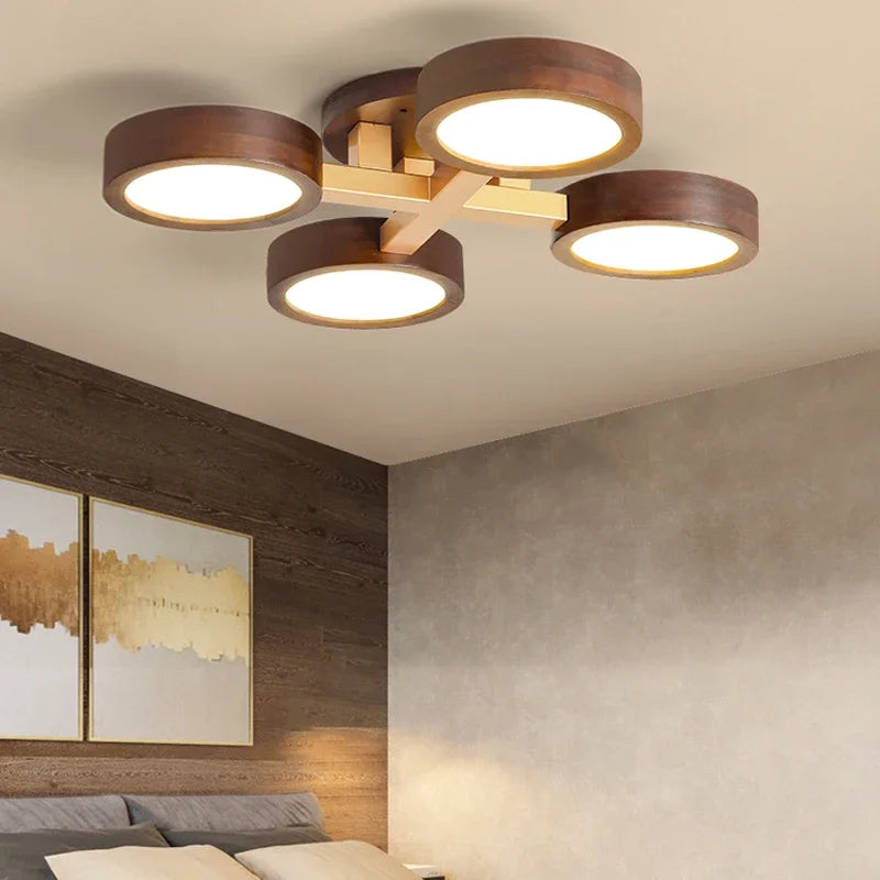 lustre moderne nordique design en bois pour intérieur contemporain - vue 3 sur 9