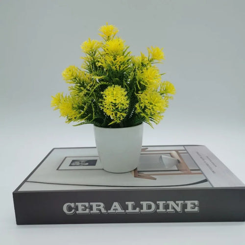 plantes artificielles bonsaï pot herbe décoratif pour bureau et jardin - vue 7 sur 8