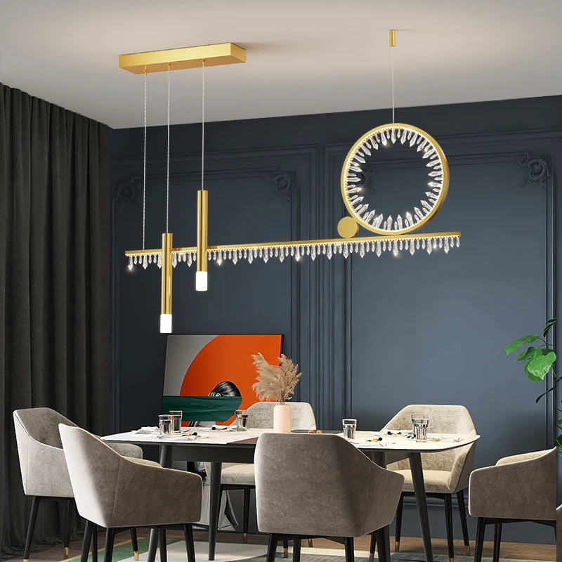 plafonnier led en cristal au design nordique moderne et luxueux - vue 4 sur 8