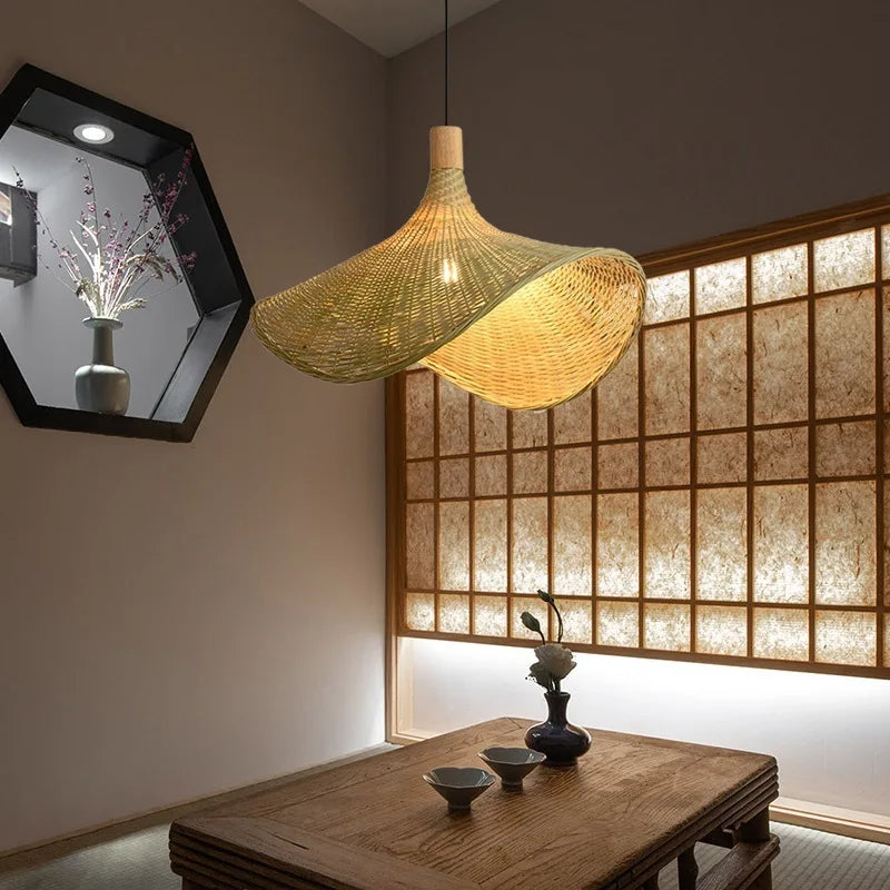 lampe en bambou style zen asiatique créatif pour décoration - vue 6 sur 8