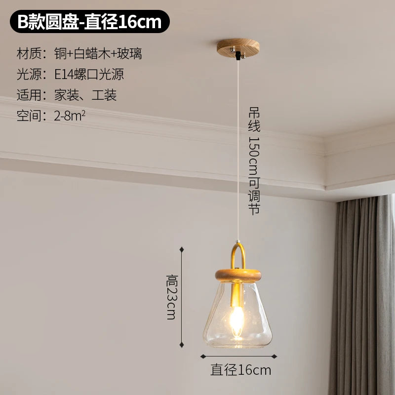 suspension abat-jour en verre transparent style art déco pour éclairage intérieur - vue 8 sur 11