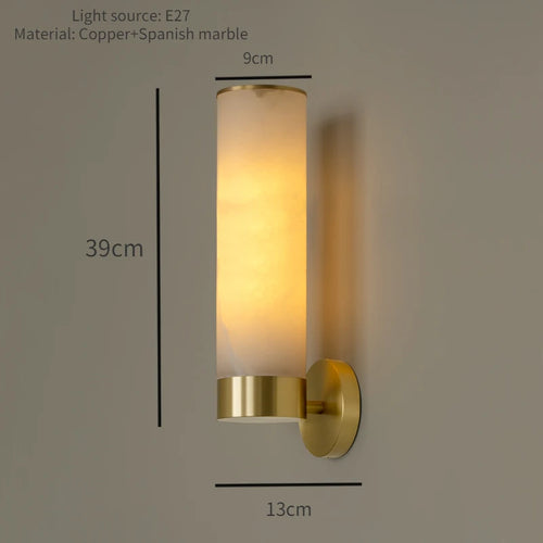 applique murale led minimaliste moderne en marbre naturel - vue 10 sur 10