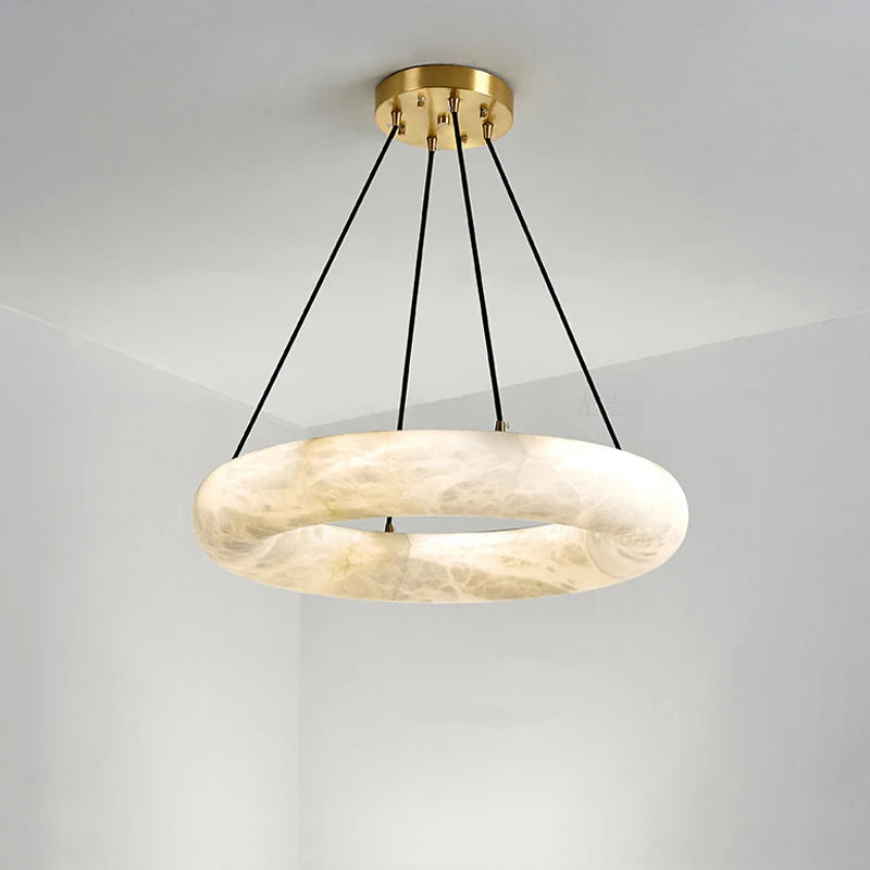 lustre en marbre naturel espagnol pour hôtel luxueux - vue 5 sur 8