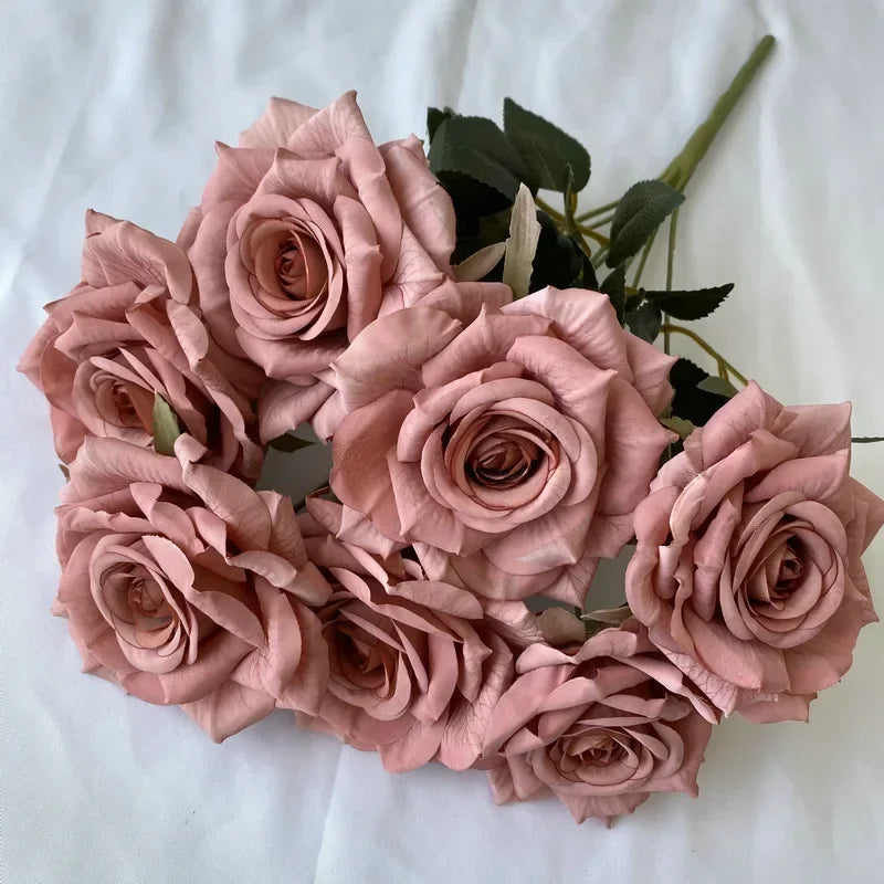 bouquet de roses artificielles en soie pour décoration intérieure - vue 17 sur 17