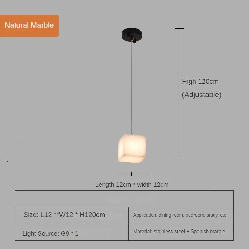 lustre en marbre espagnol style chinois minimaliste pour intérieur élégant - vue 12 sur 15