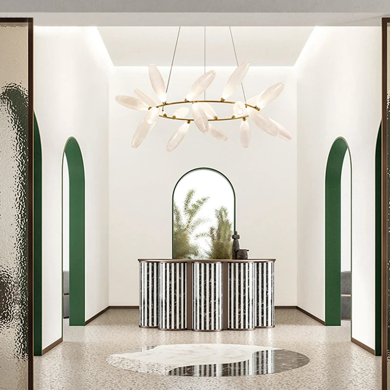 Lustre design de luxe intérieur villa bar