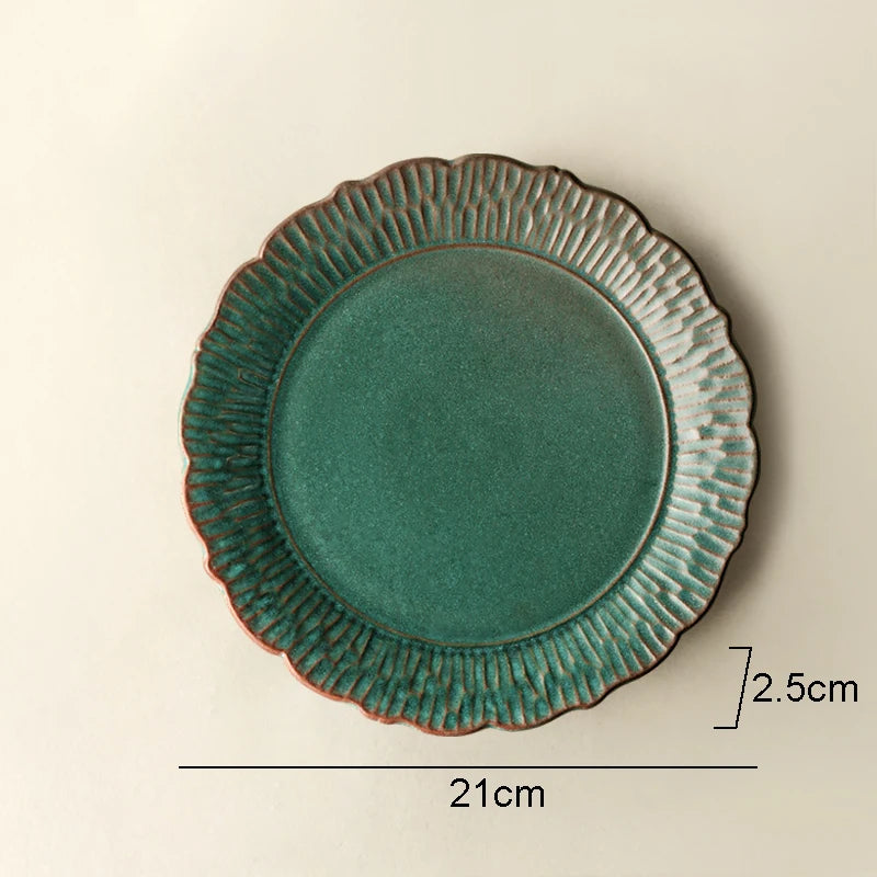 assiettes plates ceramique relief retro restaurant design
