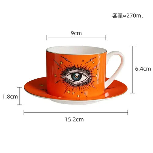 Tasse ceramique porcelaine motif animal finition doree bureau