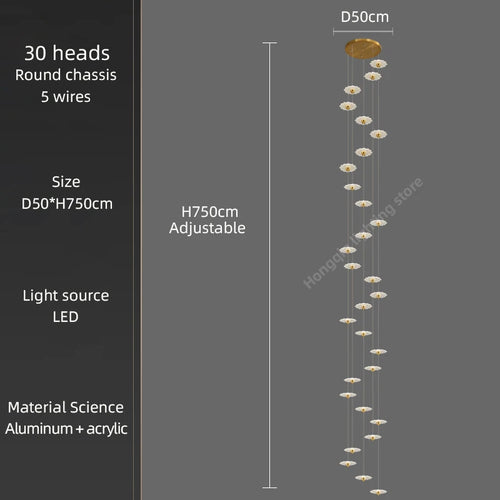 lustre moderne à led pour éclairage intérieur décoratif - vue 24 sur 26