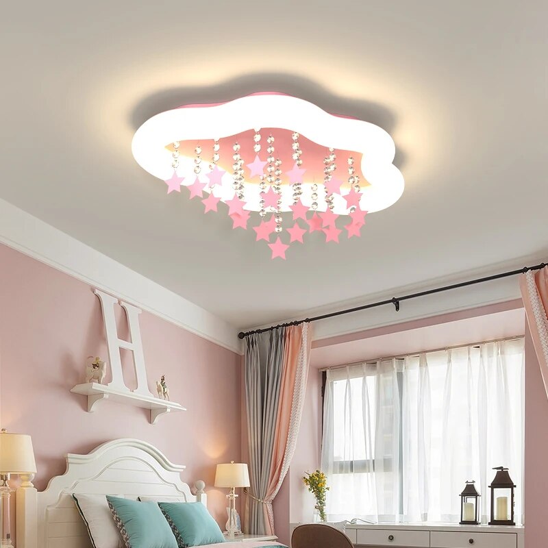 Lustre LED Blanc Bleu Rose Nuage