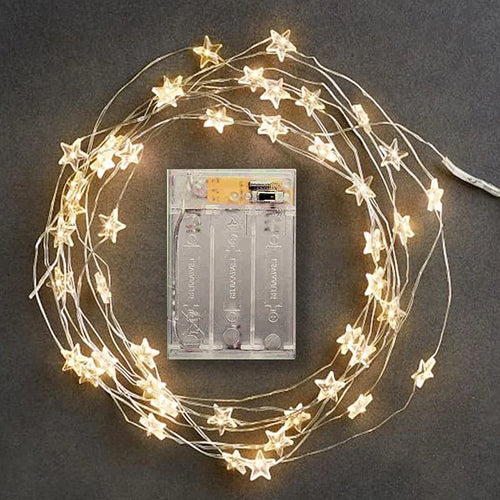 guirlande lumineuse led étoile fil cuivre pour décorations de fête - vue 2 sur 8