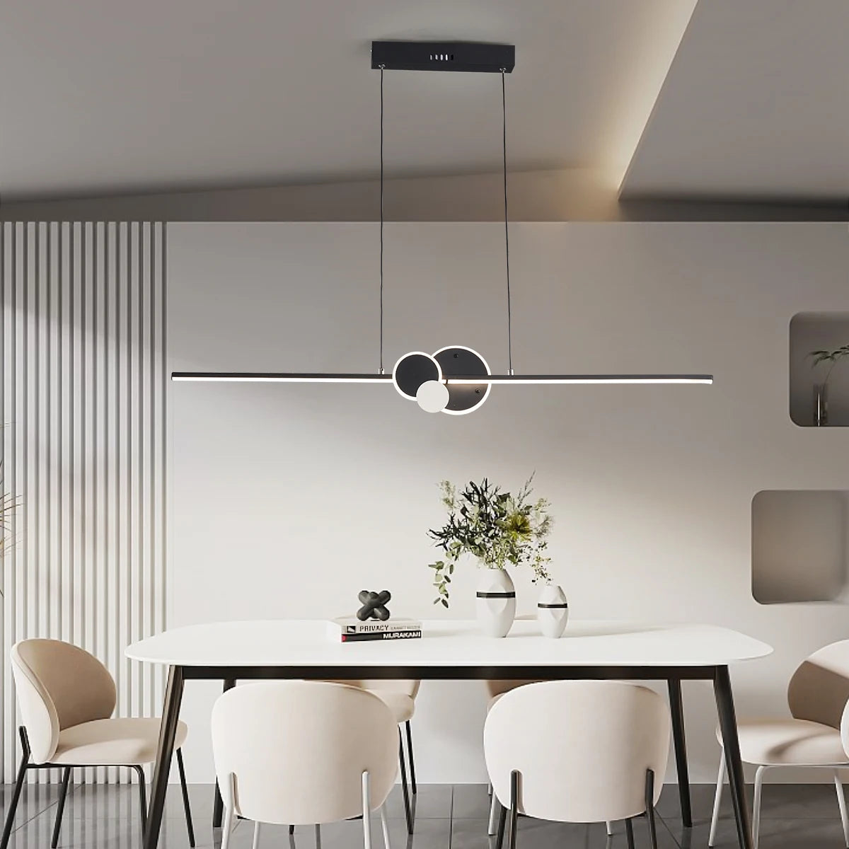 Modern Hanging LED Chandelier Tables, Restaurants, Kitchens, Minimum Ceiling Chandeliers, Home Decorative Lights, Linear - vue 2 sur 6