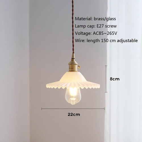 suspension vintage nordique en verre et laiton - vue 9 sur 10