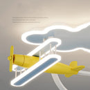 Creative Airplane Pendant Lamps Wooden Plane AC 220V 50W Children's Bedroom Ceiling Hanging Light Boy Girl Room Decorative Light