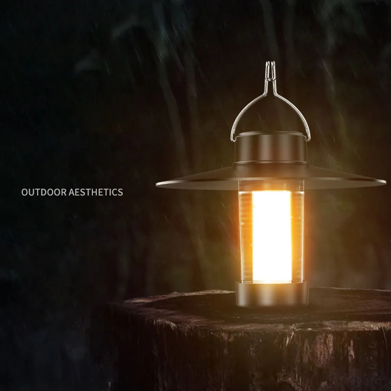 lampe de camping led d'urgence avec charge type c et intensité variable