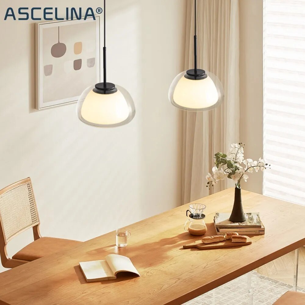 lustre verre moderne luxe décor maison luminaire - vue 5 sur 18