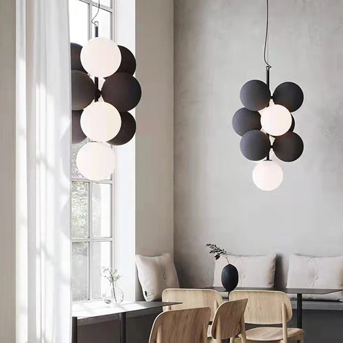 lampe suspendue avec cordon réglable en pvc et ampoule en verre - vue 5 sur 10