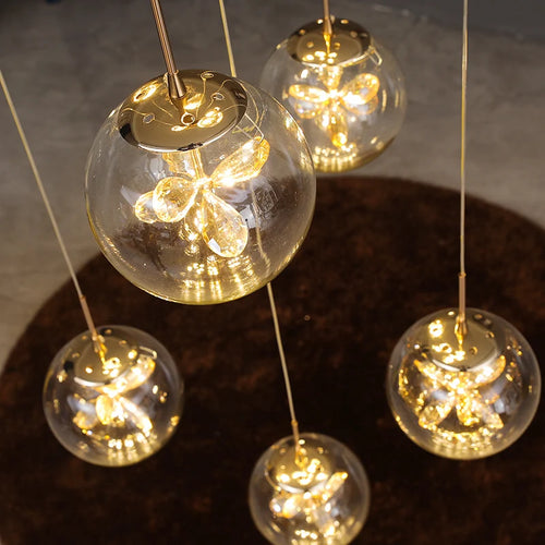 Remote control stair chandelier Nordic creative duplex dining room light lift high living room, apartment decorative chandelier - vue 2 sur 20