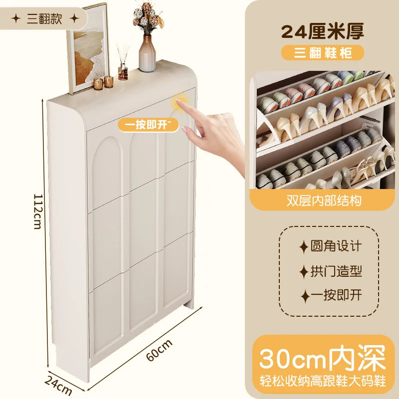 armoire à chaussures moderne en bois design nordique peu encombrant - vue 9 sur 20