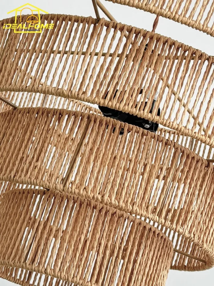 suspension en corde de chanvre style wabi-sabi pour intérieur élégant - vue 5 sur 8
