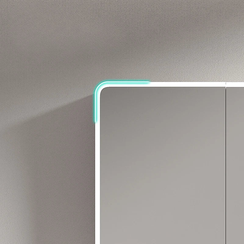 armoire circulaire en aluminium avec miroir éclairage intelligent et rangement