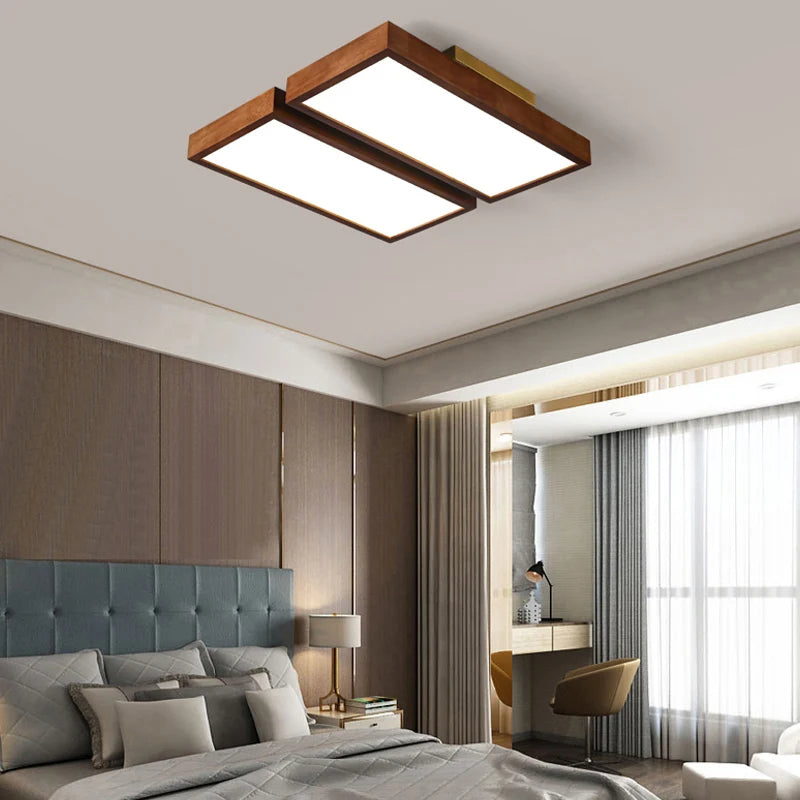 lustre à led moderne pour intérieur design en bois
