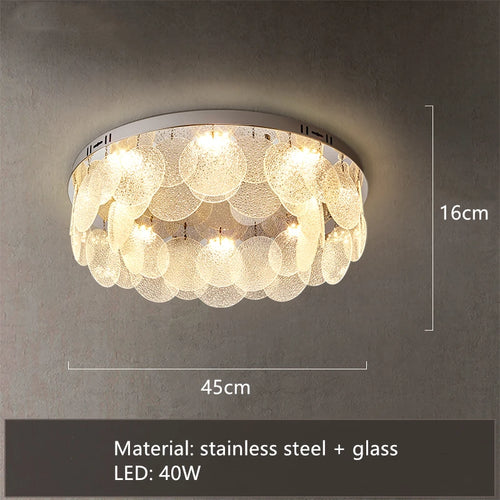 plafonnier led moderne en acier inoxydable et verre pour décoration intérieure - vue 11 sur 10