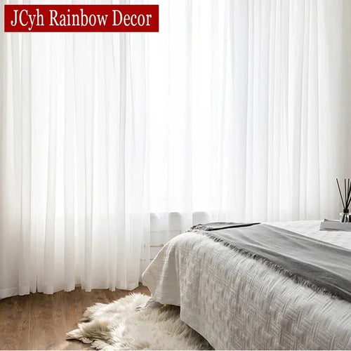 Voilage tulle transparent style moderne pour salon fenetre
