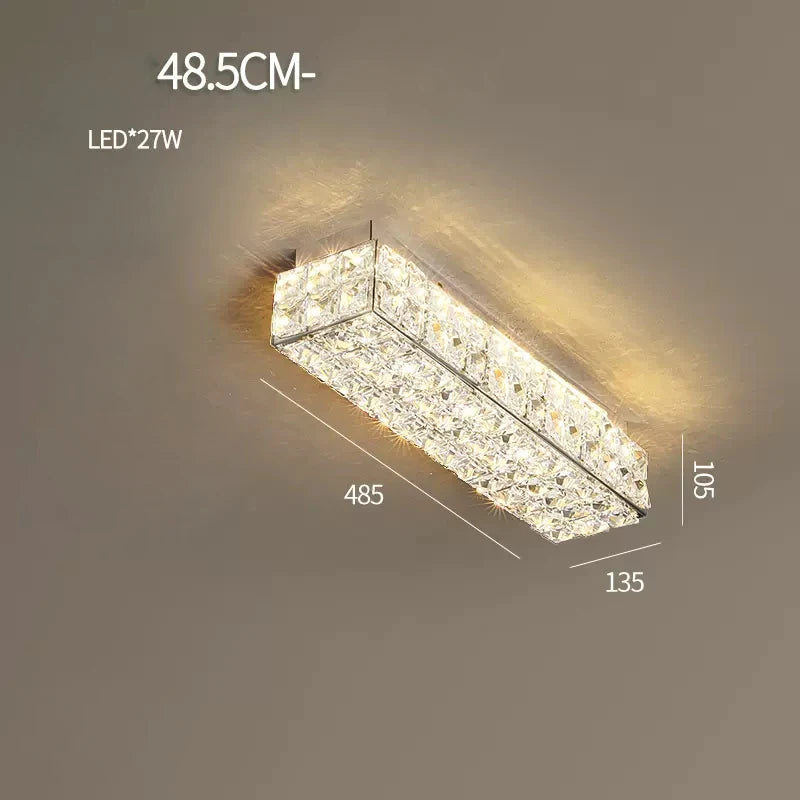 plafonnier led art déco carré cristal design moderne élégant