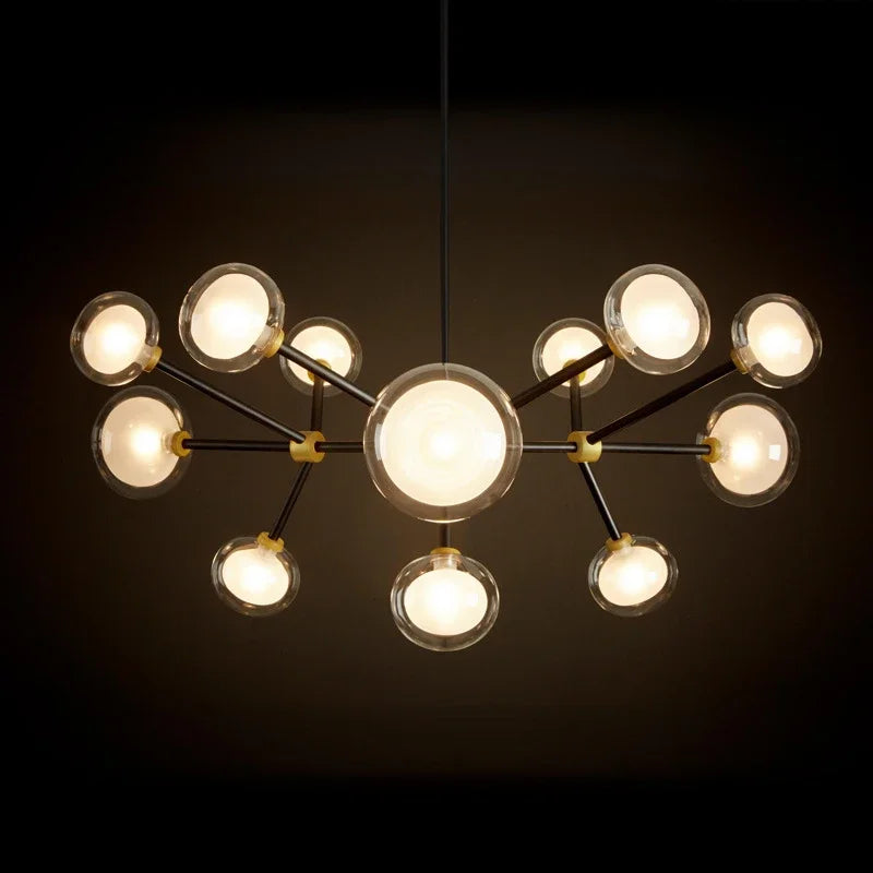 suspension nordique en résine et verre pour décoration moderne - vue 3 sur 8