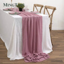 Chemin de table coton gaze style vintage mariage
