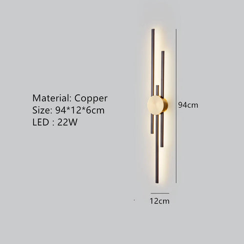 applique murale led minimaliste en laiton pour restaurant - vue 9 sur 18