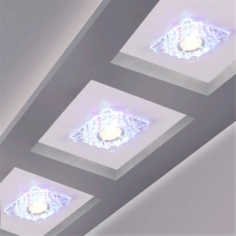 plafonnier led rgb carré en cristal pour décoration intérieure variée - vue 5 sur 24