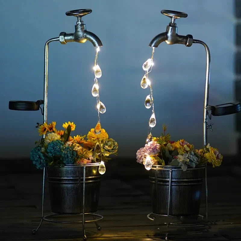 lampes solaires pour robinet d'arrosage décoration jardin extérieur - vue 2 sur 10