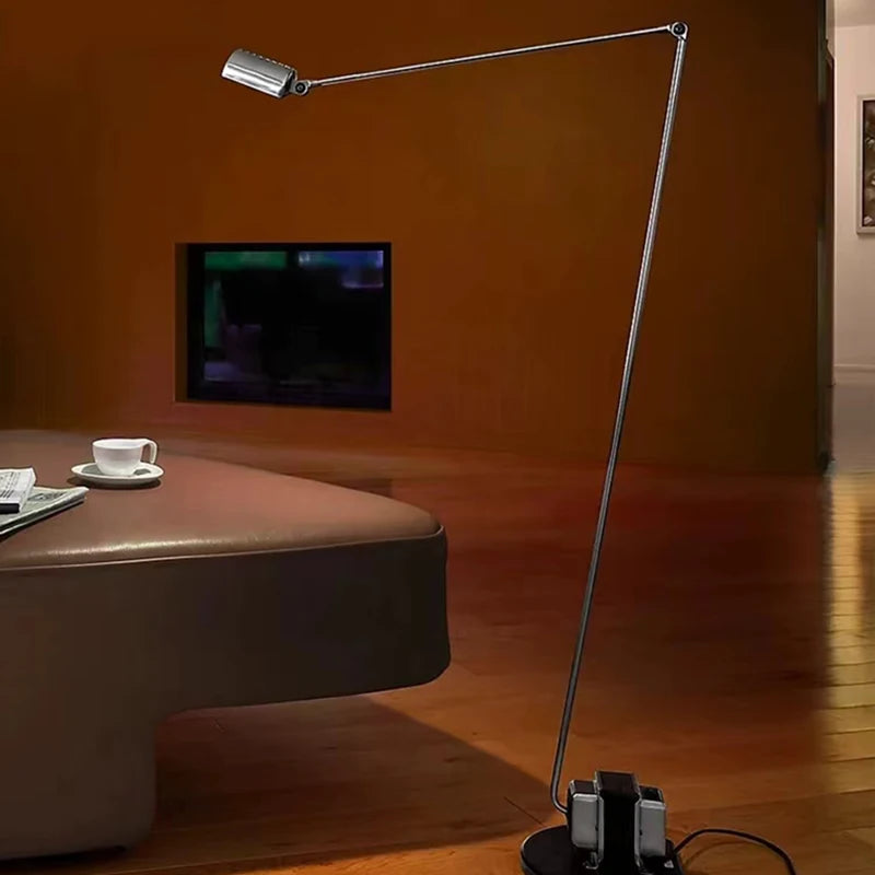 lampadaire led minimaliste long bras métal prise adaptée