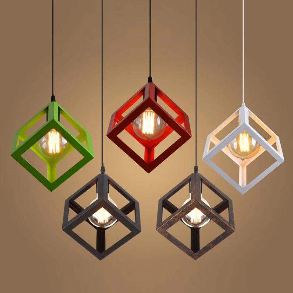 lampe suspendue industrielle rétro en fer pour intérieur