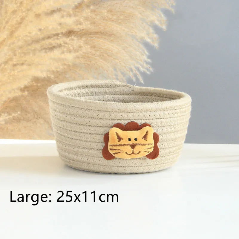 panier de rangement tissé animaux pour jouets et divers objets - vue 10 sur 21