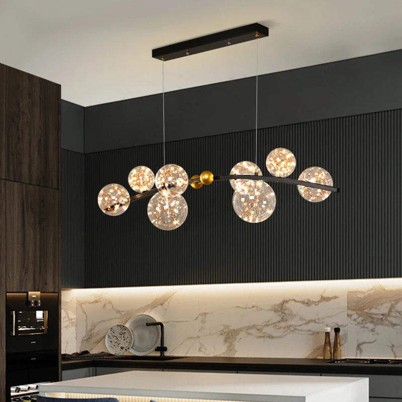 suspension nordiques en verre led pour décoration intérieure - vue 4 sur 6