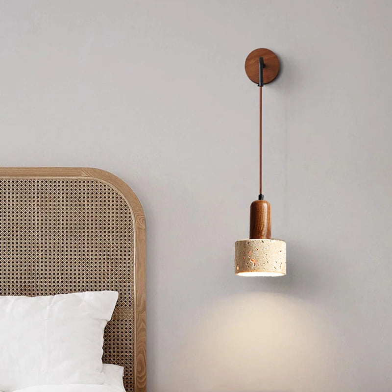 applique murale led wabi sabi style chaud pierre naturelle