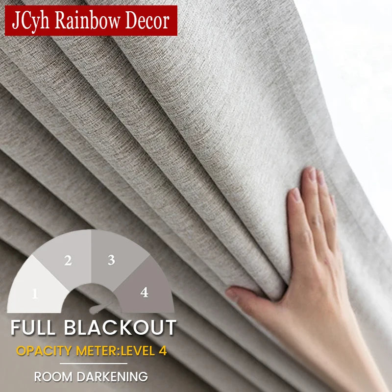 Rideau occultant effet lin isolant thermique chambre salon