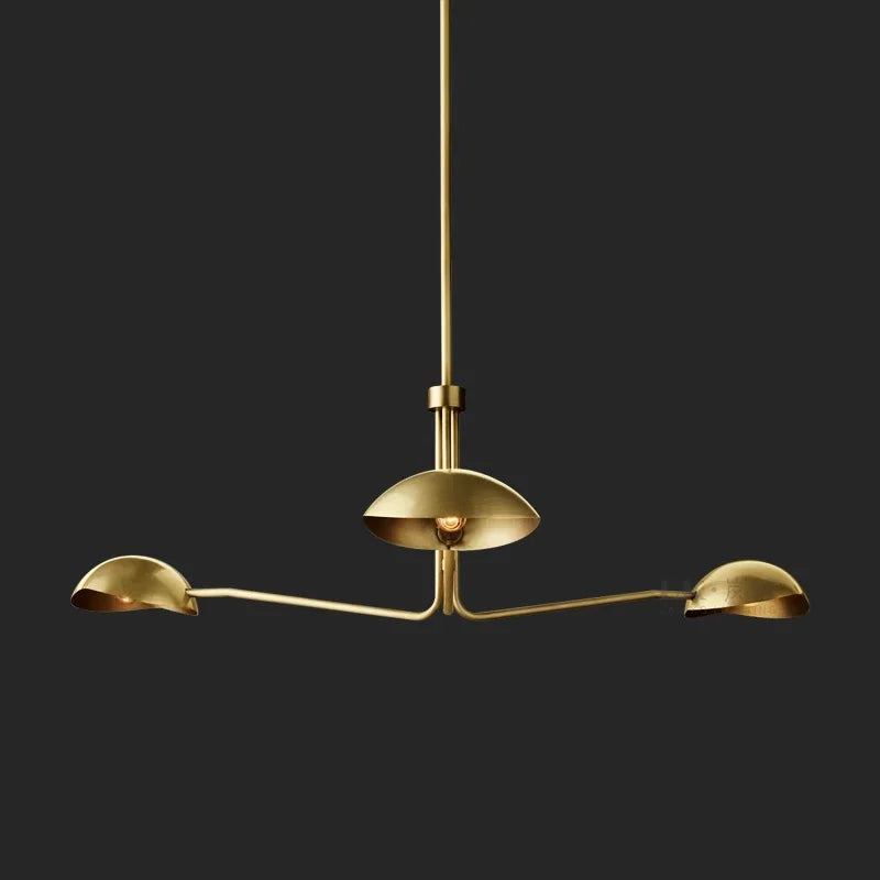 lustre rétro en cuivre lampe créative à bras long design industriel