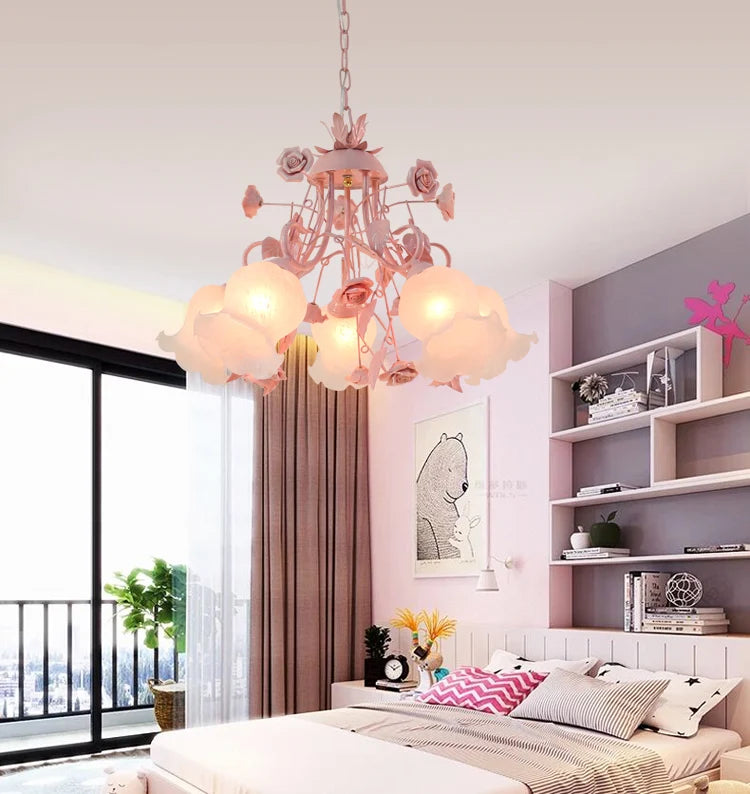 lustre rose pour une ambiance enfantine lumineuse et douce - vue 6 sur 8
