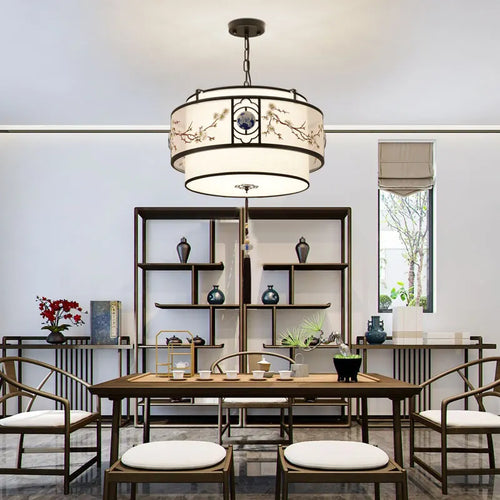 lustre rétro rond pour restaurant chinois lampe suspendue créative nouvelle collection