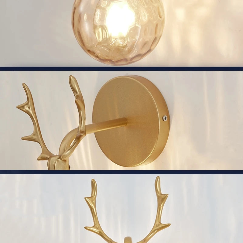 applique murale led rétro boule de verre décorative veilleuse - vue 7 sur 16