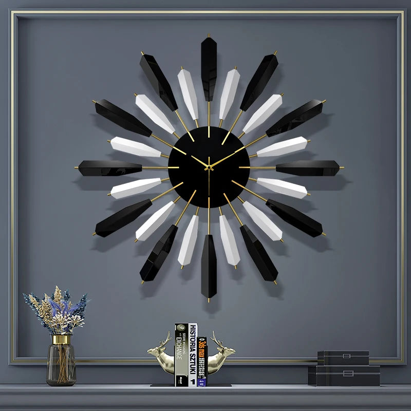 horloge murale de luxe nordique décorative et silencieuse