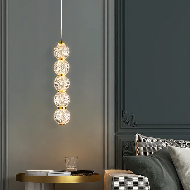 suspension led en acrylique transparent hauteur réglable