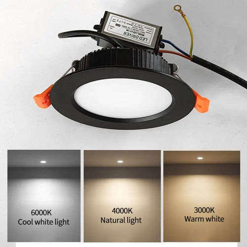 Luz de teto LED impermeável, holofotes ao ar livre, iluminação embutida, iluminação de alto brilho,  IP65, , 3W, 5W, - vue 6 sur 6