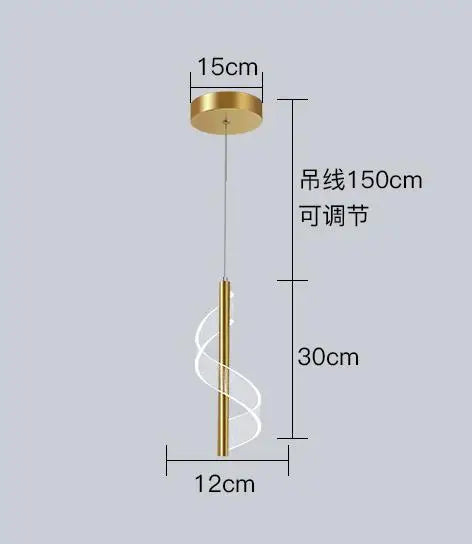 suspension led design en forme de s pour décoration intérieure élégante - vue 7 sur 8